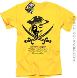 Anonymous We are Legion We Do Not Forget We Do Not Forgive Expect Us - Koszulka męska żółta 
