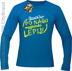 Ślunski Chop po nagu wyglondo lepij ! - Longsleeve męski niebieski