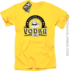 Always Drunk As Fuck VODKA Est 1405 - Koszulka męska żółta 