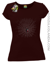 Pajęczyna z pająkiem - koszulka damska brązowa