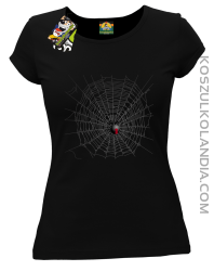 Pajęczyna z pająkiem - koszulka damska czarna