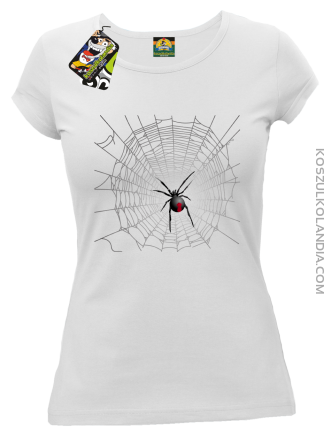 Pajęczyna z pająkiem - koszulka damska biała
