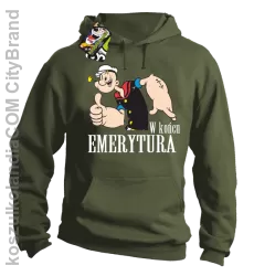 POPEYE w Końcu emerytura - Bluza męska z kapturem khaki