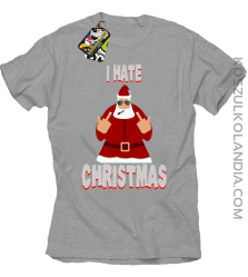 I hate Christmas Fu#k All Santa Claus - Koszulka męska melanż 