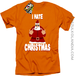 I hate Christmas Fu#k All Santa Claus - Koszulka męska pomarańcz 