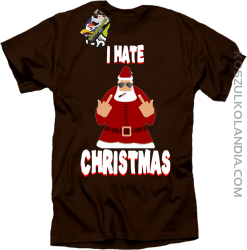 I hate Christmas Fu#k All Santa Claus - Koszulka męska brąz 