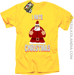 I hate Christmas Fu#k All Santa Claus - Koszulka męska żółta 