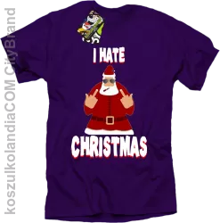 I hate Christmas Fu#k All Santa Claus - Koszulka męska fiolet 