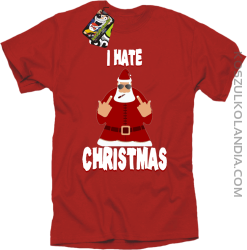 I hate Christmas Fu#k All Santa Claus - Koszulka męska czerwona 