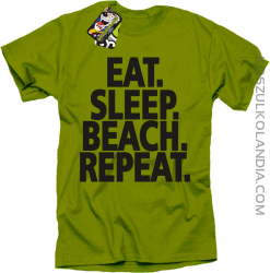 Eat Sleep Beach Repeat - Koszulka męska kiwi