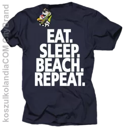 Eat Sleep Beach Repeat - Koszulka męska granatowa