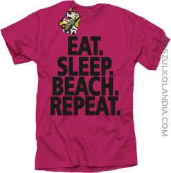Eat Sleep Beach Repeat - Koszulka męska fuchsia
