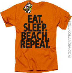Eat Sleep Beach Repeat - Koszulka męska pomarańczowa