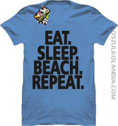Eat Sleep Beach Repeat - Koszulka męska błękitna 