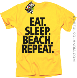Eat Sleep Beach Repeat - Koszulka męska żółta