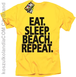 Eat Sleep Beach Repeat - Koszulka męska żółta