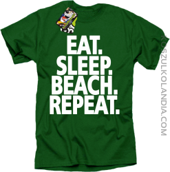 Eat Sleep Beach Repeat - Koszulka męska zielona