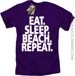 Eat Sleep Beach Repeat - Koszulka męska fioletowa