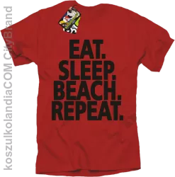 Eat Sleep Beach Repeat - Koszulka męska czerwona