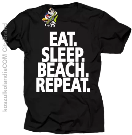 Eat Sleep Beach Repeat - Koszulka męska czarna