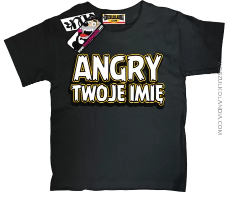 Angry + Twoje imię - koszulka dziecięca z nadrukiem