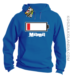 MAMA Bateria do ładowania - Bluza męska z kapturem niebieska