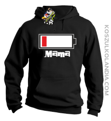 MAMA Bateria do ładowania - Bluza męska z kapturem czarna
