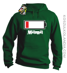MAMA Bateria do ładowania - Bluza męska z kapturem zielona 
