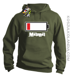 MAMA Bateria do ładowania - Bluza męska z kapturem khaki