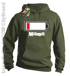 MAMA Bateria do ładowania - Bluza męska z kapturem khaki