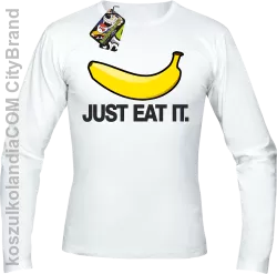 JUST EAT IT Banana - Longsleeve męski biały 