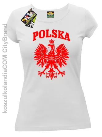 Polska - Koszulka damska biała 