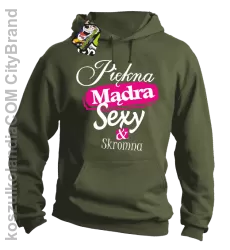 Piękna Mądra Skromna & Sexy - bluza z kapturem khaki