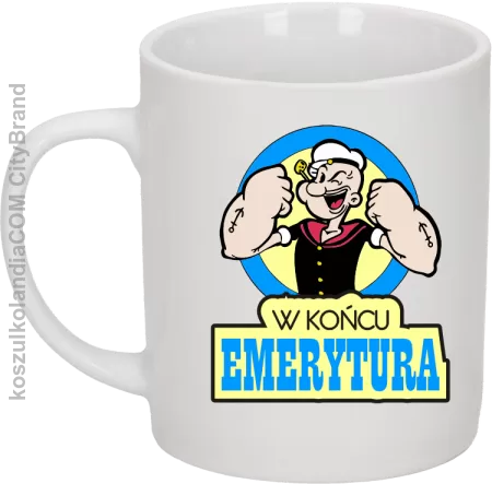 POPEY StrongMan W końcu emerytura - Kubek ceramiczny 