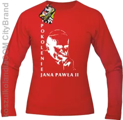 Pokolenie JANA PAWŁA II Zamyślenie - Longsleeve Męski- Czerwony