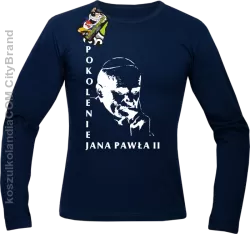 Pokolenie JANA PAWŁA II Zamyślenie - Longsleeve Męski - Granatowy