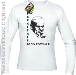 Pokolenie JANA PAWŁA II Zamyślenie - Longsleeve Męski - Biały