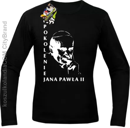 Pokolenie JANA PAWŁA II Zamyślenie - Longsleeve Męski - Czarny