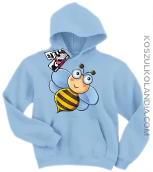 Pszczółka Uśmiechajka - bluza dziecięca z kapturem- błękitny