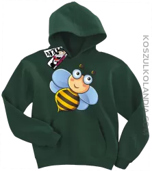Pszczółka Uśmiechajka - bluza dziecięca z kapturem - butelkowy