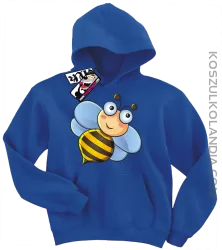 Pszczółka Uśmiechajka - bluza dziecięca z kapturem - niebieski