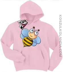 Pszczółka Uśmiechajka - bluza dziecięca z kapturem - różowy