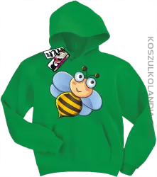 Pszczółka Uśmiechajka - bluza dziecięca z kapturem - zielony