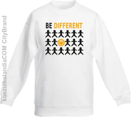 BE DIFFERENT - Bluza dziecięca bez kaptura biała 