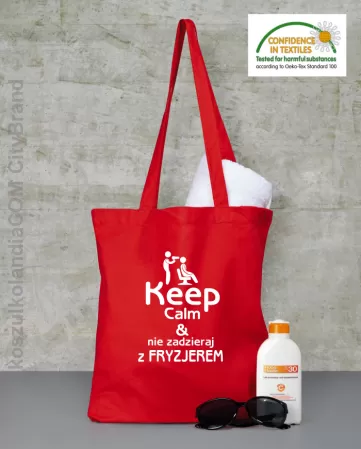 Keep Calm & Nie zadzieraj z Fryzjerem - SUSZARKA - Torba na zakupy