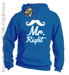 Mr Right example - Bluza z kapturem - Niebieski