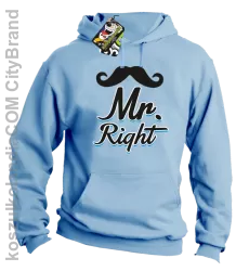 Mr Right example - Bluza z kapturem - Błękitny