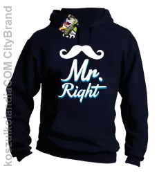 Mr Right example - Bluza z kapturem - Granatowy