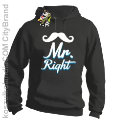 Mr Right example - Bluza z kapturem - Szary