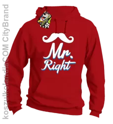 Mr Right example - Bluza z kapturem - Czerwony